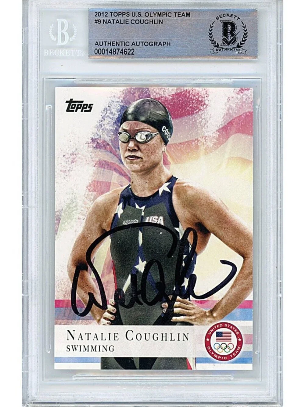 Natalie Coughlin Signed 2012 Topps US Olympic Team Card Beckett USA Autograph